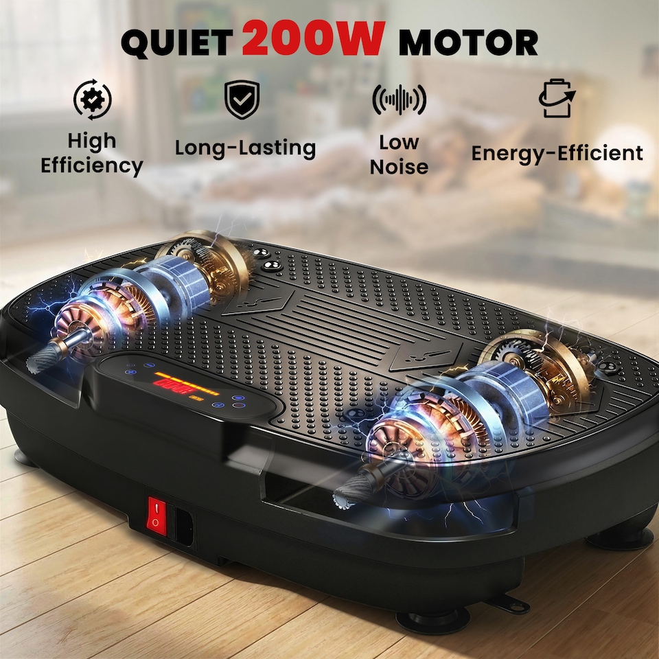 image 1 of SPORTNOW Vibration Plate Exercise Machine with 120 Speed Levels, 5 Programs | Black | Glossy black | 52.4L x 31W x 12H cm