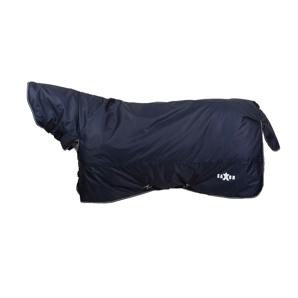 Saxon Defiant Plaid Horse Turnout Rug & Neck Cover - Navy/White - 4´