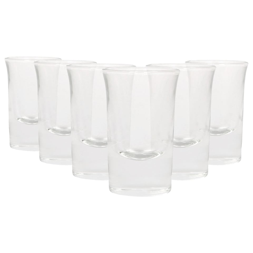 image 1 of Rink Drink Tall Shot Glasses - 25ml - Clear - Pack of 6 | Clear | Clear