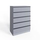 image 6 of FWStyle Lania Ripple Ridged 5 Drawer Chest Of Drawers Matt Grey