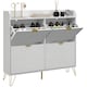 image 6 of HOMCOM Narrow Shoe Storage Cabinet with 4 Flip Drawers for 16 Pairs of Shoes