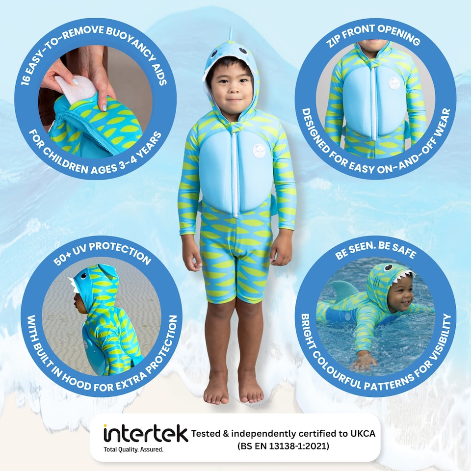 image 1 of Onesea Shark Outfit - 3-in-1 Children’s Buoyancy Aid (12 Months)