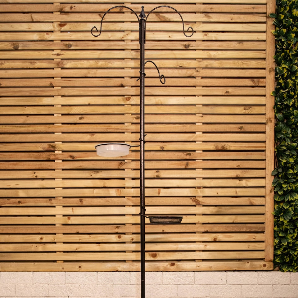 image 1 of 1.9m Hammertone Metal Wild Bird Garden Feeding Station