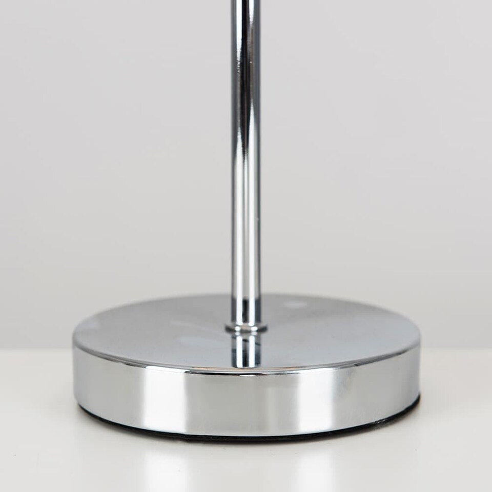 image 1 of ValueLights Weaver Pair Chrome Touch Table Lamps Pink and Grey Shades