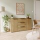 image 1 of Orkney 3 Drawer Sidebaord with 2 Doors in Mauvella Oak