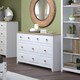 image 1 of Capri 6+2 Drawer White Wide Chest of Drawers - White Painted Pine Bedroom Storage with Shaker Style Legs | White | White | 1