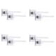 image 1 of Golden Grace 4 Pairs Zeta Premium Design Door Handles on Square Rose in Polished Chrome Finish Chrome