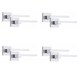 image 1 of Golden Grace 4 Pairs Zeta Premium Design Door Handles on Square Rose in Polished Chrome Finish | Chrome | 4 Pairs