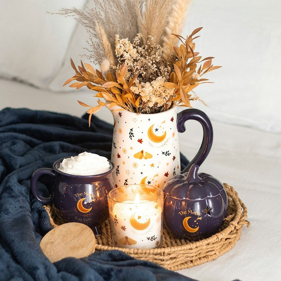 image 1 of Autumn Magic Scented Spiced Vanilla Jar Candle White
