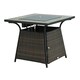image 1 of Outsunny Rattan Fire Pit Square Patio Heater with Fire Control Panel