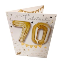 Let's celebrate 70th Happy Birthday Balloon Boutique Greeting Card