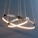 image 2 of Kline Twin Ring Ceiling Pendant Light Chrome, Frosted Acrylic