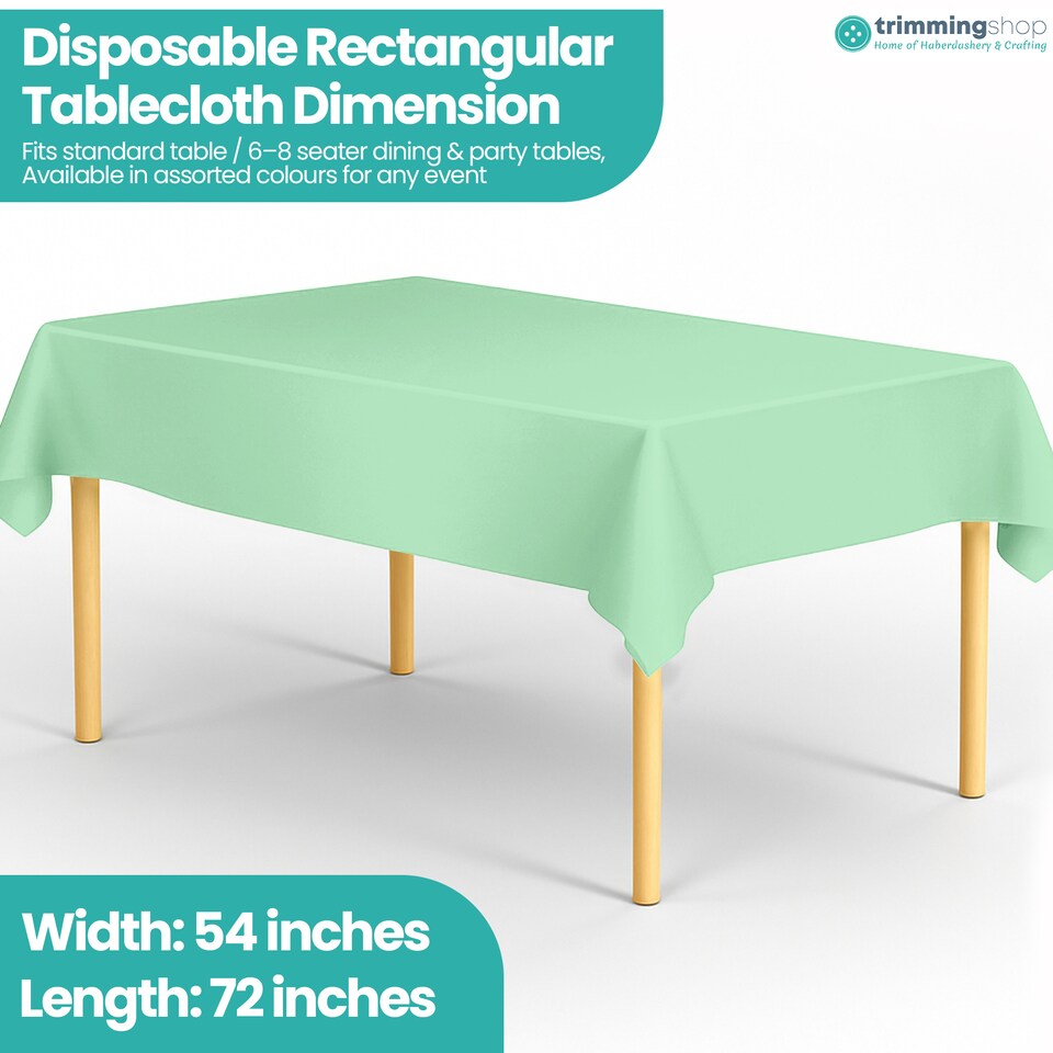 image 1 of Disposable Plastic Table Cover, Table Liner - 54" x 72"