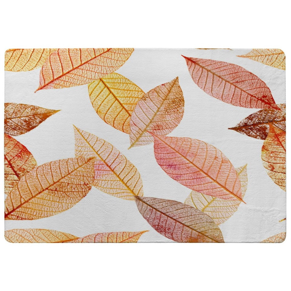 image 1 of Autumn toned skeleton leaves (Rug) Multi | Large: 140x200cm