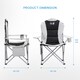 image 2 of Get Fit Premium Folding Camping Chair - Thick Padded With Magazine Pocket, Cup Holder & Carry Bag - Lightweight 3Kg - Capacity 130Kg - Single | Grey | 1