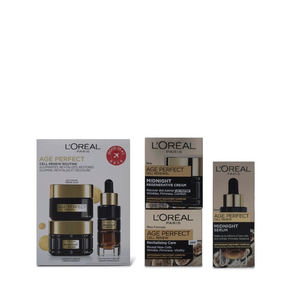 image 1 of L'Oreal Age Perfect Cell Renew Day & Night Creams 50ml Serum 30ml Set