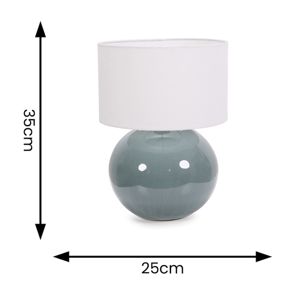 image 1 of ValueLights Bosco Eucalyptus Ceramic Table Lamp with White Drum Shade