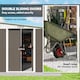 image 6 of Outsunny 11.3 x 9.2ft Lean to Metal Garden Shed, Outdoor Galvanised Tool Storage House with Double Sliding Doors and 2 Air Vents, Grey