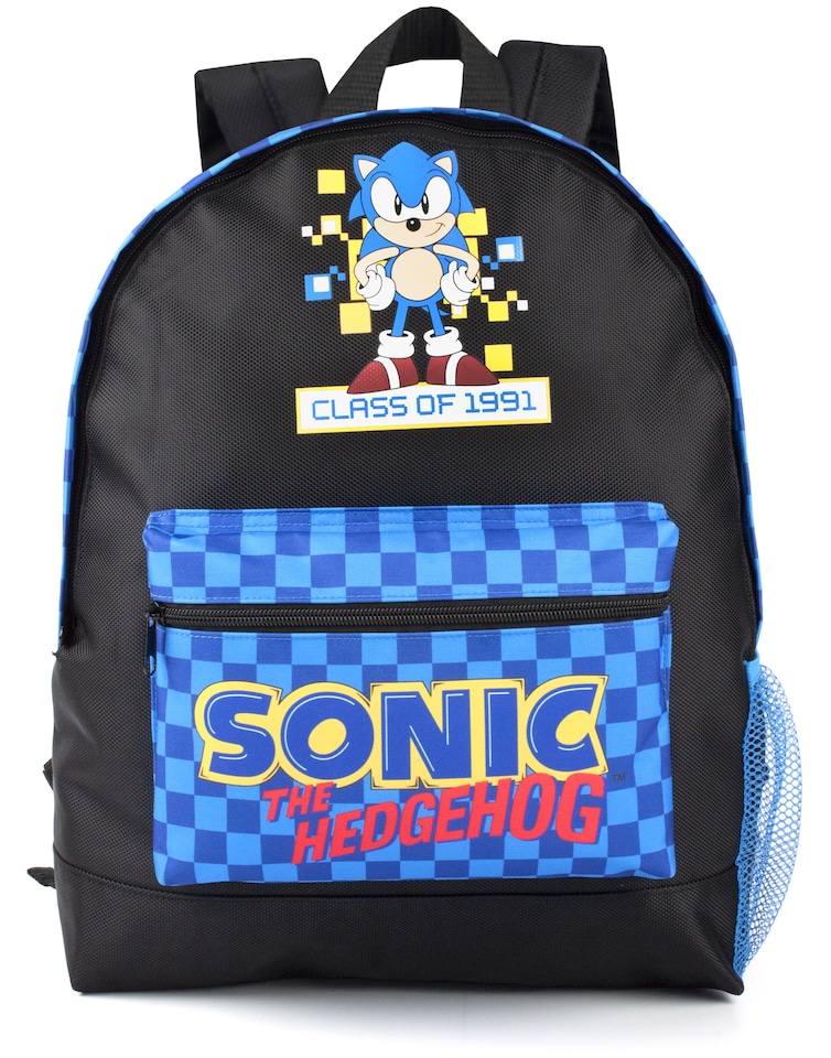 image 1 of Sonic The Hedgehog Boys Backpack | Adventure with Retro Gamer Style | Kids School Bag Rucksack with Spacious Compartments | Level Up Your Day with Gaming Fun | Designed for Comfortable All-Day Wear | Black | Black