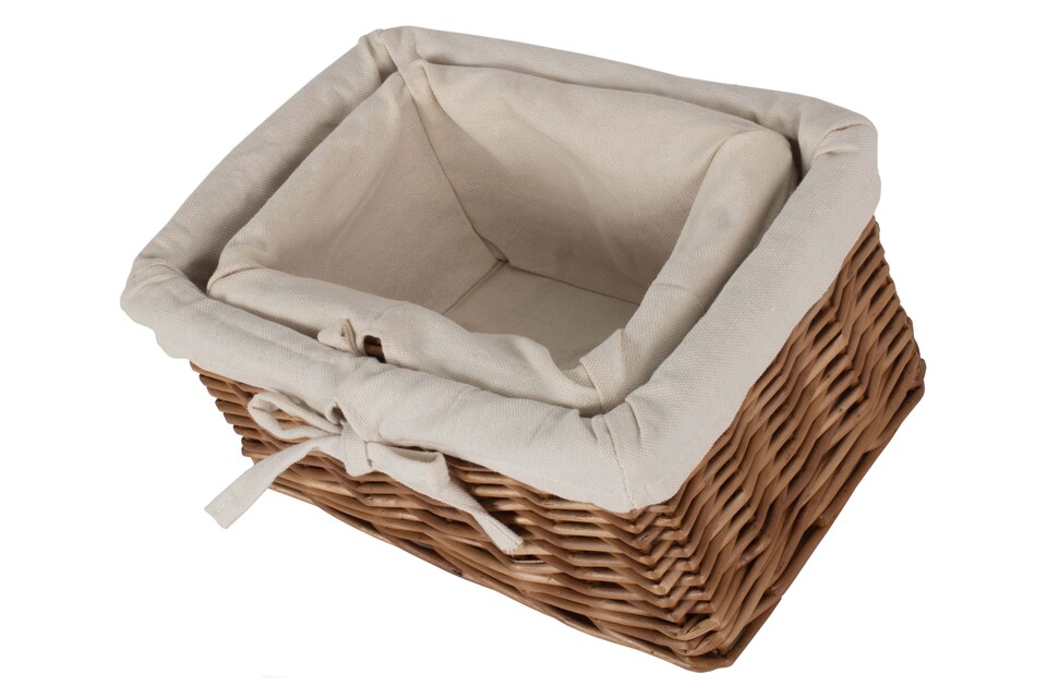 image 1 of Set of 2 Autumn Double Steamed Willow Basket with Lining | Brown | Brown | Not provided