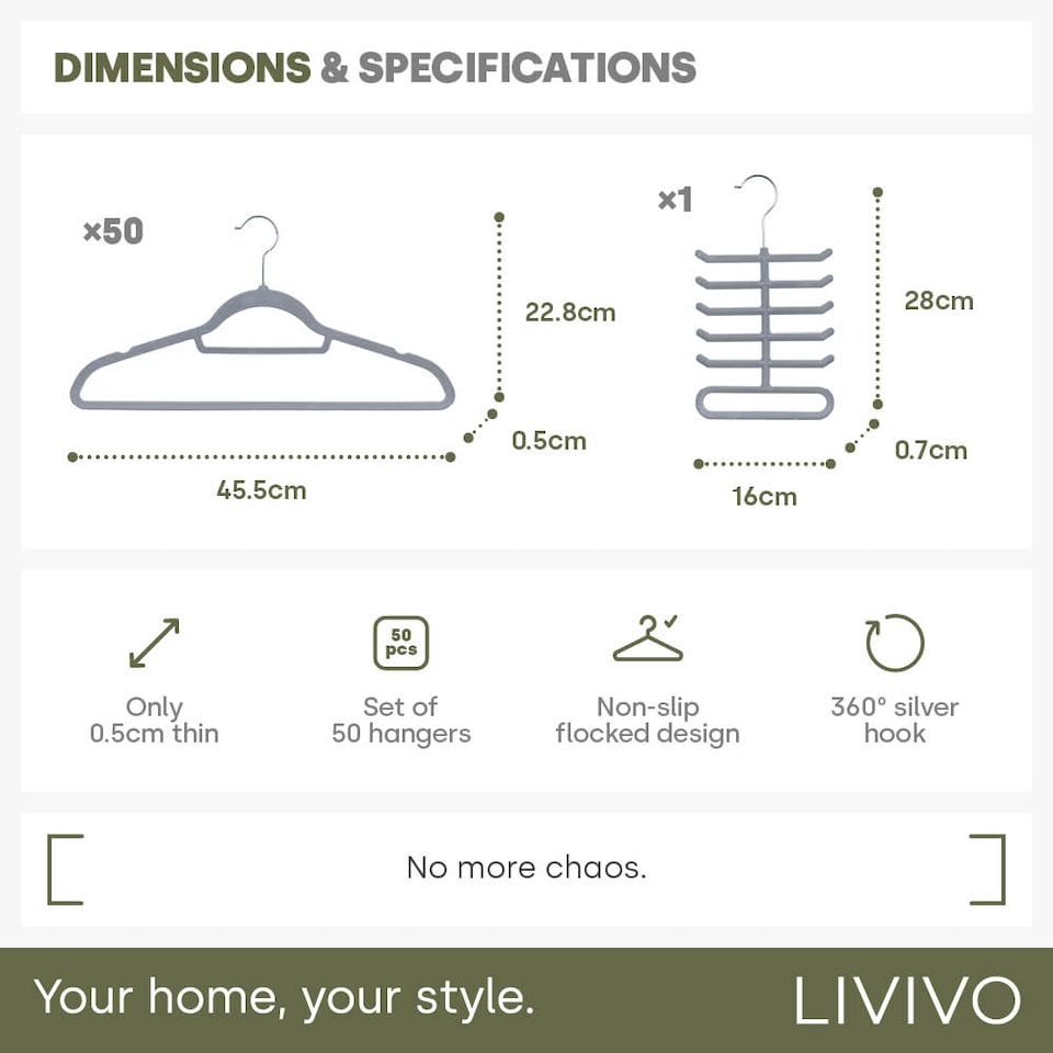 image 1 of 50pc Velvet Hangers Grey