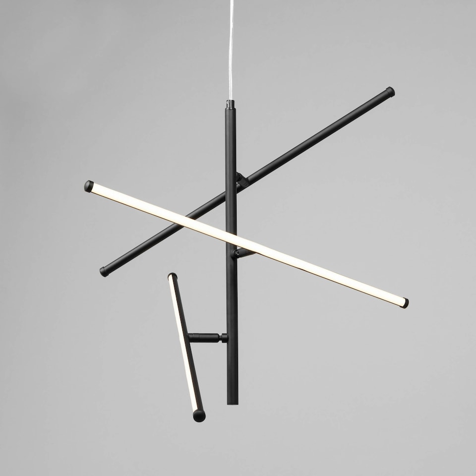 image 1 of BHS Zaha Stick LED Ceiling Pendant | Black | Black | 1
