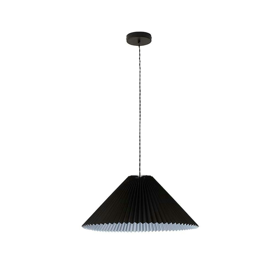 image 1 of ValueLights Akira Black Paper Pleated Single Drop Ceiling Pendant Light