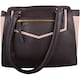image 1 of London Leathergoods Womens Premium Large Leather Handbag Shoulder Bag with Contrasting Colours | Brown | Dark Brown/Beige