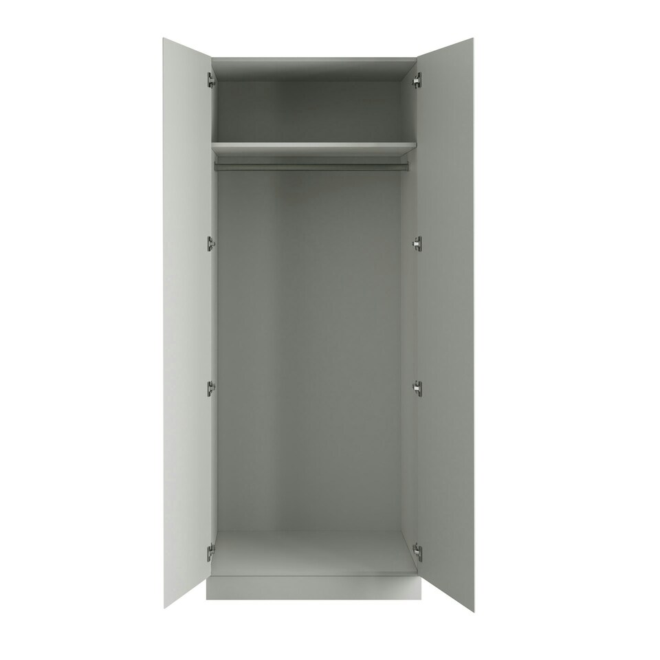 image 1 of J-Pull Handleless Light Grey Double Wardrobe with Single Rail Grey