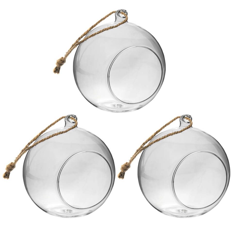 image 1 of Nicola Spring Hanging Glass Terrariums - 12cm - Clear