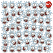 Rick And Morty Deluxe Faces Rick Stickers (Pack of 50) - Multicoloured - One Size
