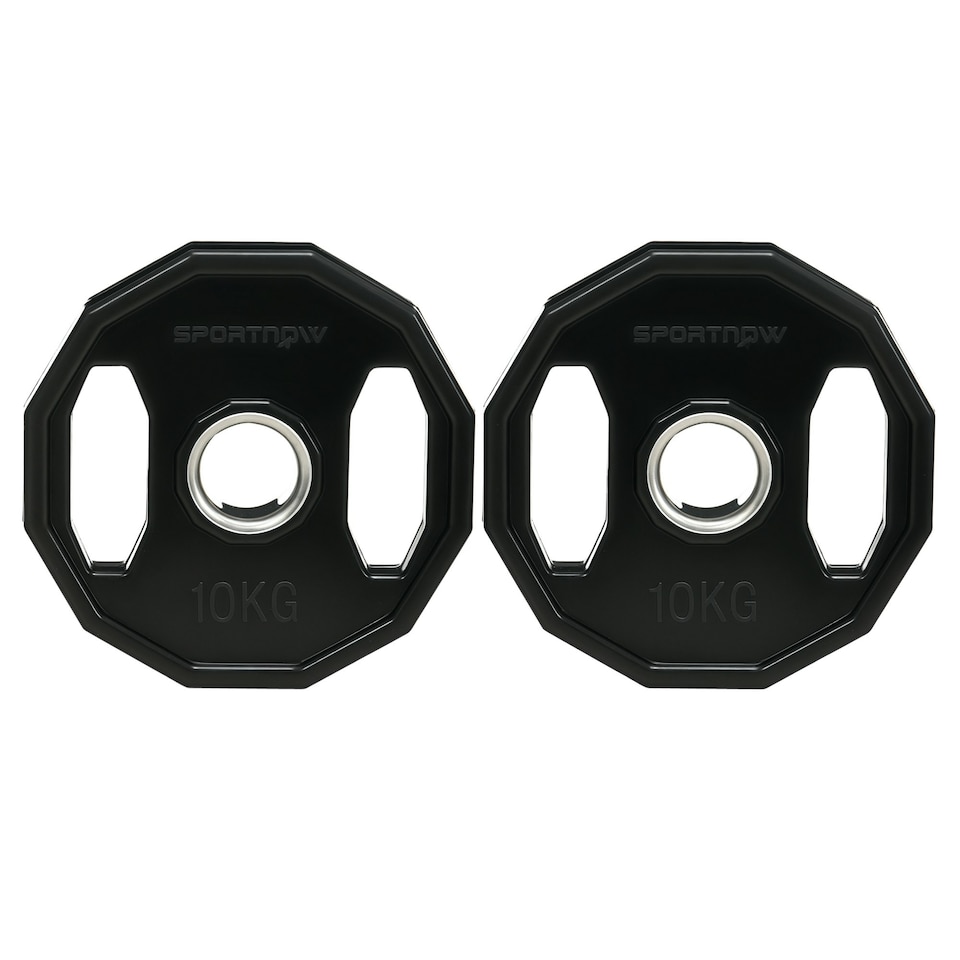 image 1 of SPORTNOW Olympic Weight Plates Set with 2"/5cm Holes for Home Gym, 2 x 5kg