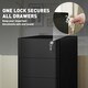 image 5 of Vinsetto Steel Filing Cabinet with Lock and Wheels for Home Office, Black 
