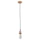 image 1 of First Choice Lighting Flex Suspension Polished Copper Pendant Kit with Black Fabric Cable Copper