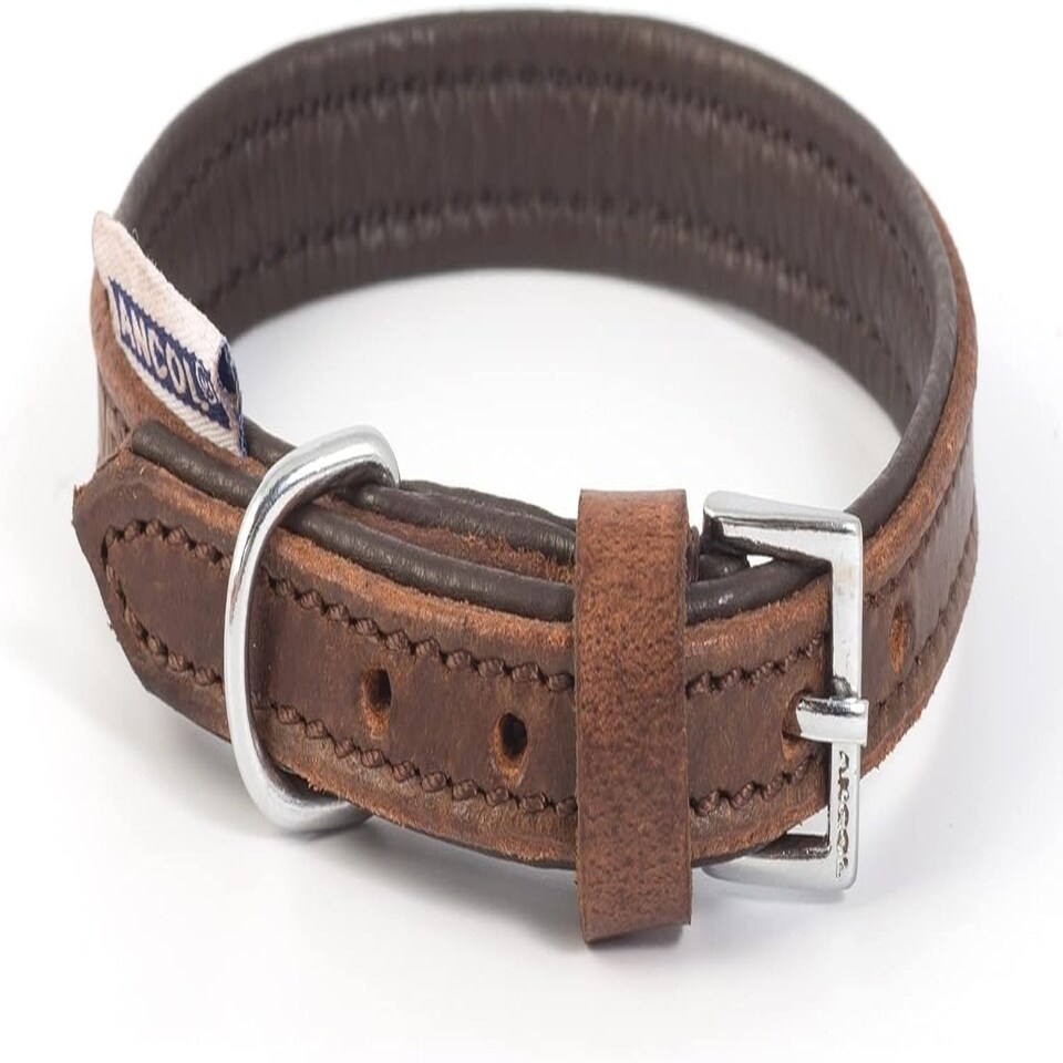 Ancol Vintage Leather Padded Collar 35-43cm Size 4 N/A | One Size