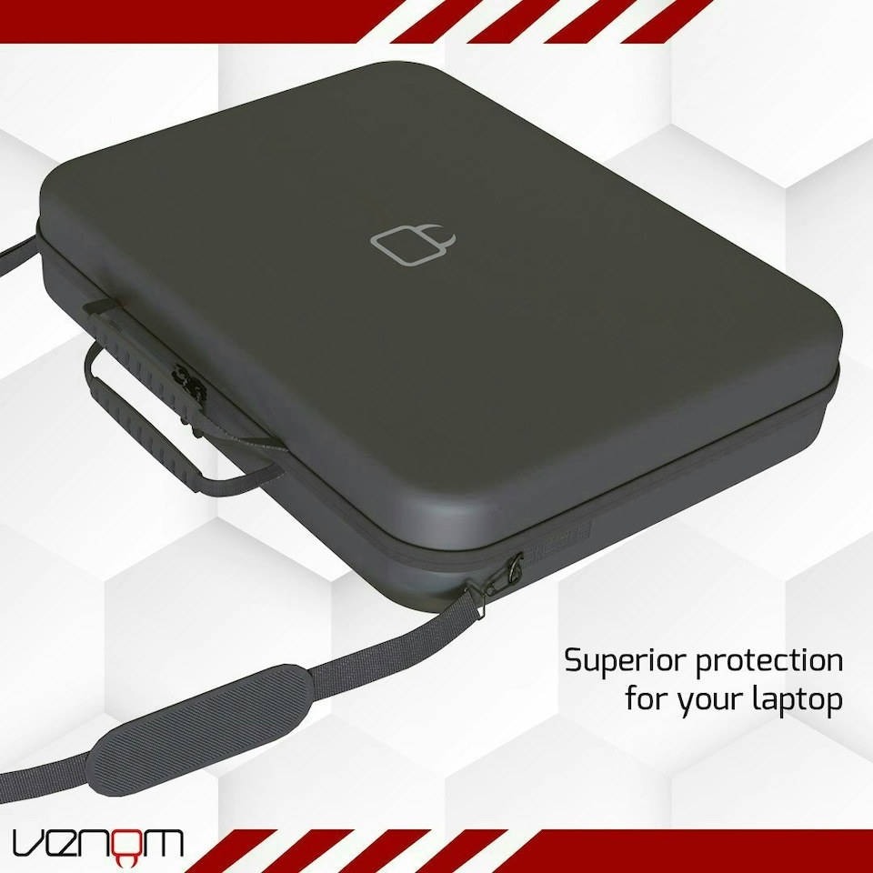 image 1 of Venom 16-inch Laptop Case - Hard EVA Shell with Soft Padded Interior Compartments