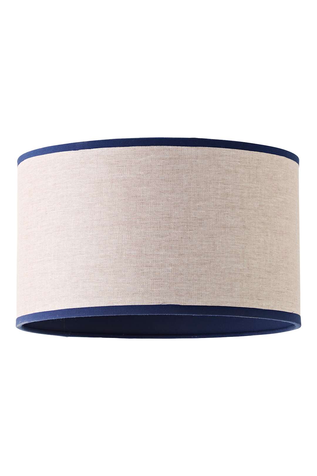 ValueLights Kiara Navy Blue Linen Woven Drum Easy Fit Ceiling Lamp Shade with Bulb | Size: Small
