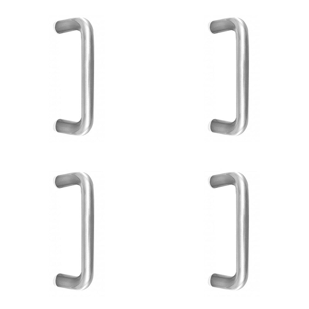 4 PACK Premium Stainless Steel 19mm D Shape Pull Handle - Satin Finish, 225mm Length - Door Handle