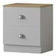 image 2 of FWStyle Esher 2 Drawer Bedside Table Matt White With Oak Top