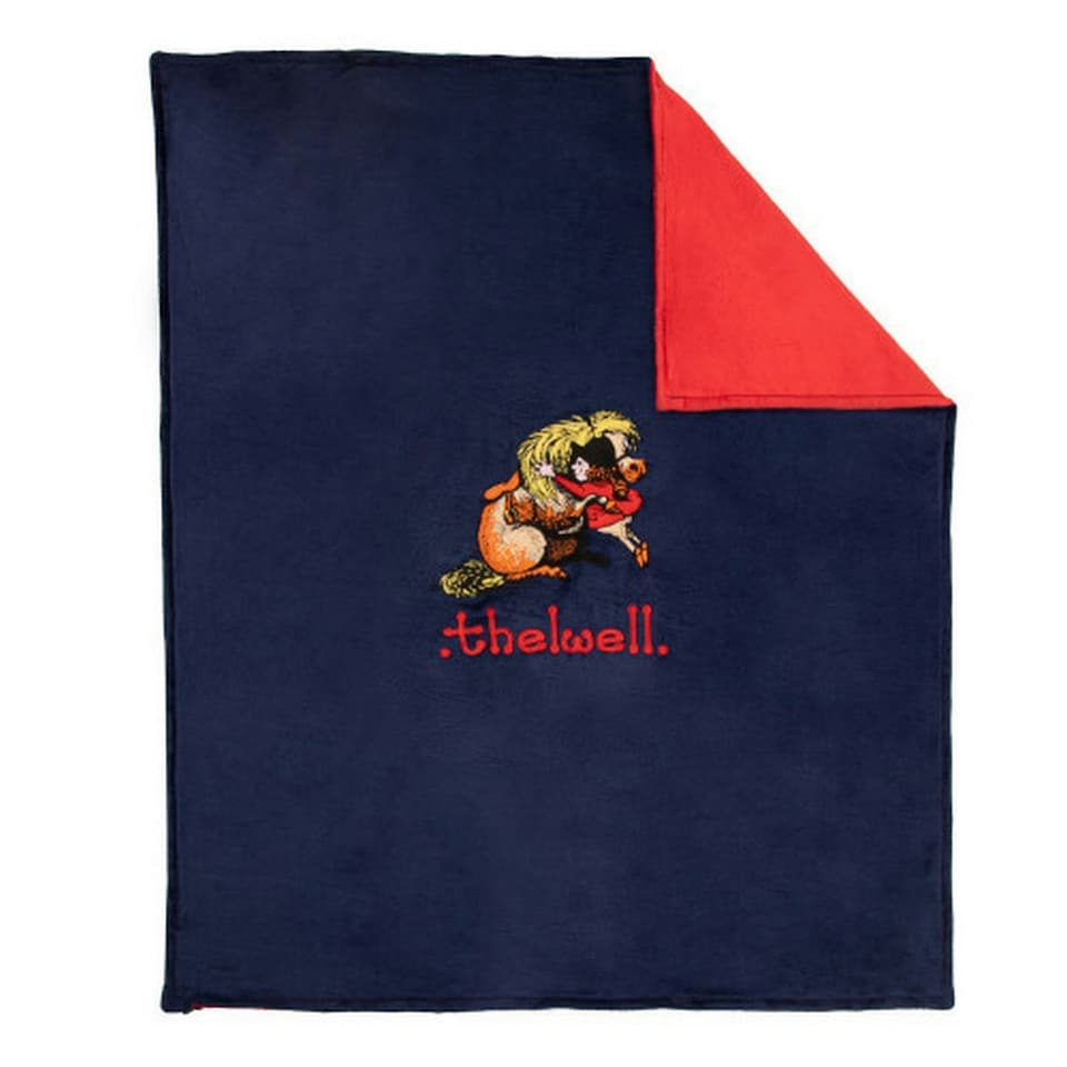 Hy Thelwell Collection Fleece Hug Blanket - Navy/Red - One Size
