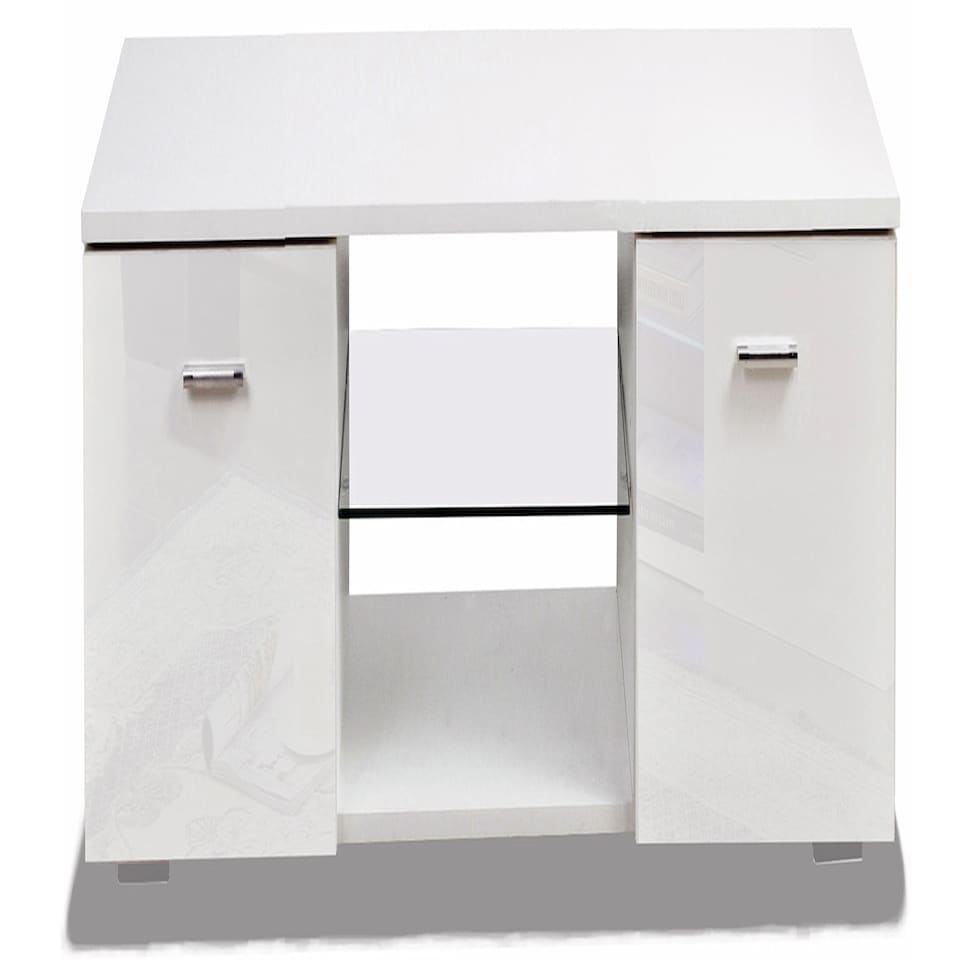 image 1 of MDA Designs Auriga White Modern TV Cabinet for Flat TV Screens of up to 65" Entertainment Unit with Shelves and Built-in Blue LED Lights White