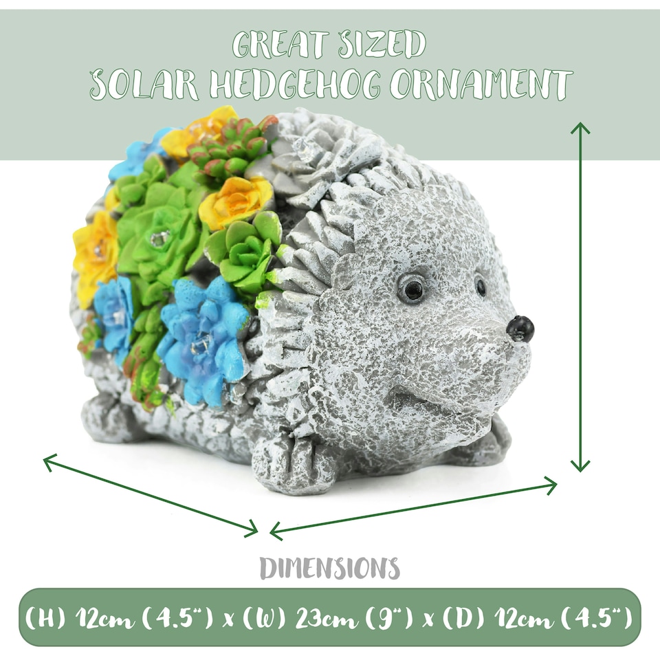image 1 of Solar Hedgehog Statue Garden Ornaments