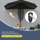 image 4 of Outsunny 2m Half Parasol Market Umbrella Garden Balcony Parasol with Crank Handle, Cross Base, DoubleSided Canopy, Black