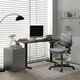 image 2 of Vinsetto Drafting Chair Tall Office Stand Desk Chair with Foot Ring, Arm, Wheel
