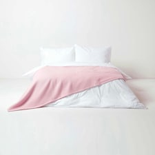 Homescapes Organic Cotton Waffle Blanket/ Throw Pink - 250 x 230 cm | Pink