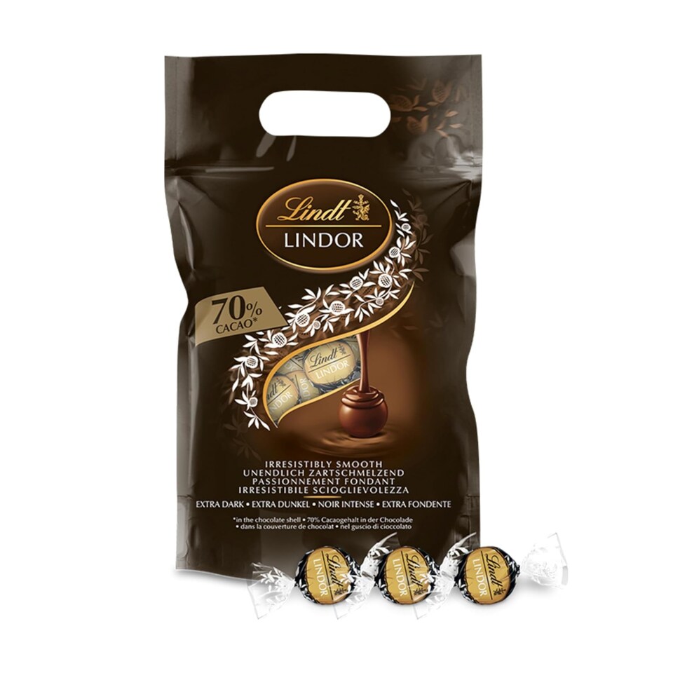 image 1 of Lindt Lindor 70% Dark Chocolate Truffles – 1kg Bag (Approx. 80 Balls) – Smooth Filling – Christmas, Gift, Birthday, Congratulations, Sharing Treat