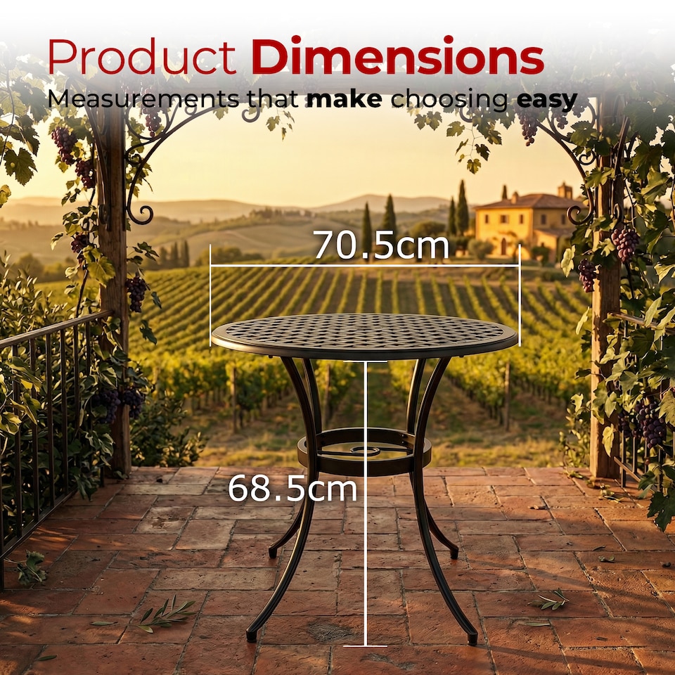 image 1 of Centurion Supports PREGO Garden & Patio Black Cast Aluminium Bistro Table | Black | Black | 1
