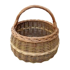Round Wicker Shallow Shopping Basket Brown | Brown | One Size