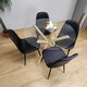 image 7 of Forest Round Glass Table + 4 Black gem Black