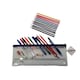 image 1 of Stationery Filled Purple Zip 13x5" Pencil Case with Colouring Pencils